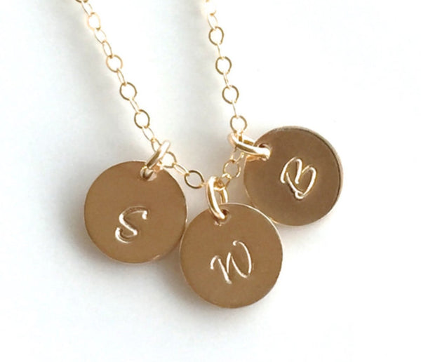 Hand Stamped Disk Necklace