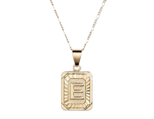 Rectangle Initial Pendant Necklace