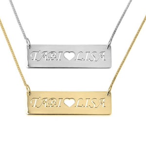 Cut-Out Name and Heart Necklace