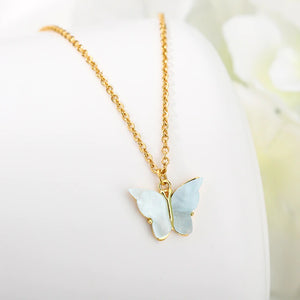 butterfly necklace, butterfly jewelry, gold jewelry, spring necklace