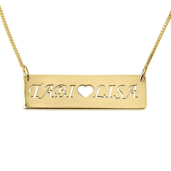Cut-Out Name and Heart Necklace