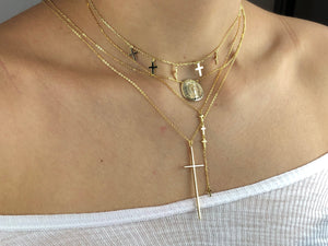 Multi Cross Drop Necklace