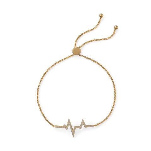 CZ Heartbeat Bracelet (Adjustable)