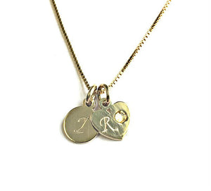 Circle & Heart Initial Pendant Necklace
