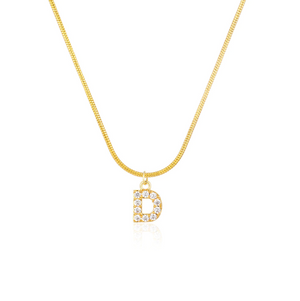 CZ Initial Snake Chain
