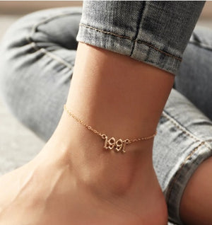 Stainless Steel Year Anklet