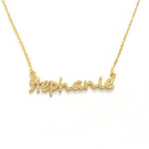 Script Crystal Name Necklace