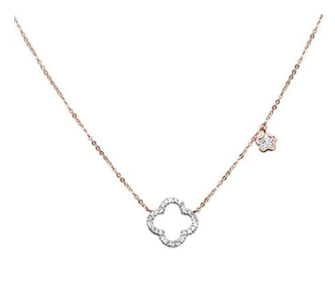 Clover Diamond Necklace with charm