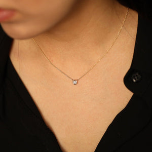 Round Diamond Bezel Necklace