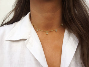 Crystal Drop Choker Necklace