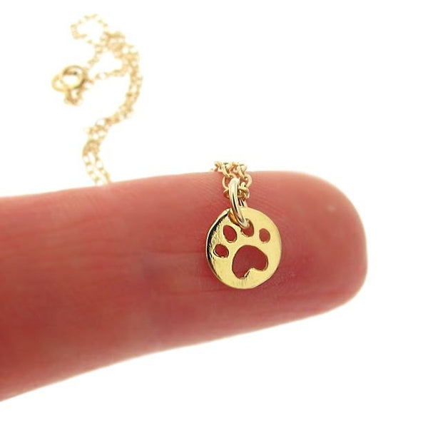 Cut-Out Paw Print  Necklace