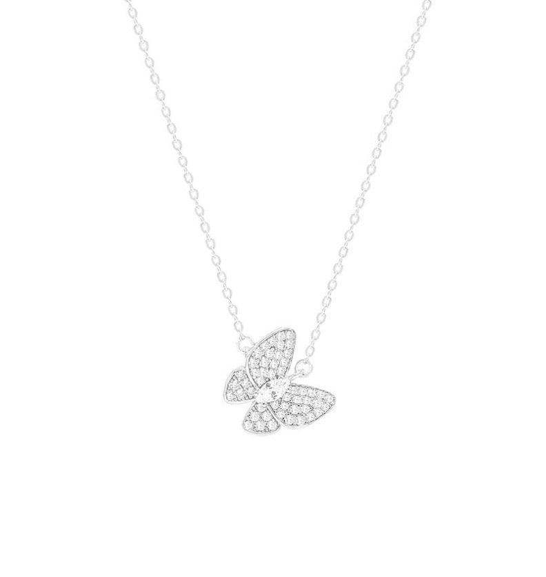 Diagonal CZ Butterfly Necklace