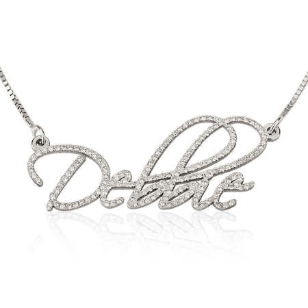 CZ Calligraphy Name Necklace