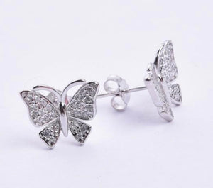 Dainty CZ Butterfly Earrings
