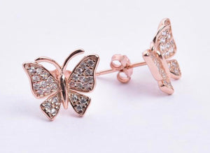 Dainty CZ Butterfly Earrings