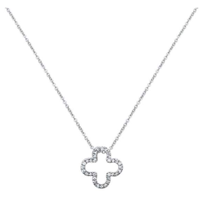 Quatrefoil Flower Diamond Necklace